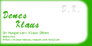 denes klaus business card
